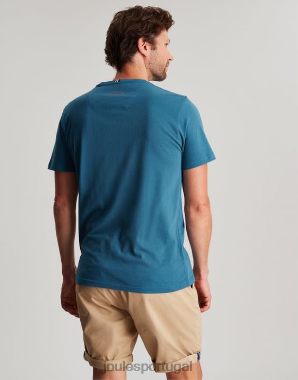 camiseta denton homens turquesa Joules vestuário 2X26V214
