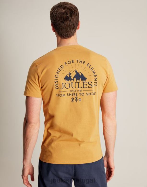 camiseta flynn homens marga amarela Joules vestuário 2X26V177