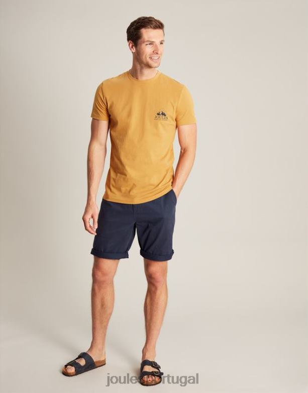 camiseta flynn homens marga amarela Joules vestuário 2X26V177