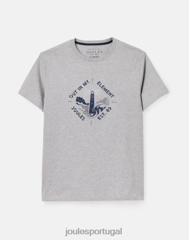 camiseta gráfica flynn homens Margarida cinzenta Joules vestuário 2X26V184