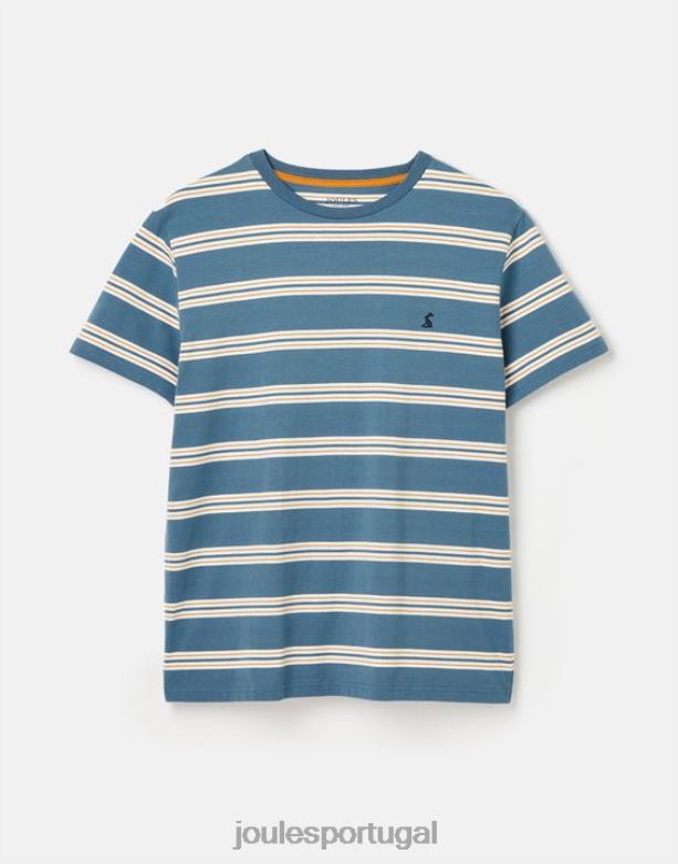 camiseta listrada de barco homens faixa de ouro azul Joules vestuário 2X26V210
