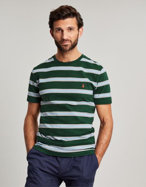 camiseta listrada de barco homens faixa verde mutli Joules vestuário 2X26V209