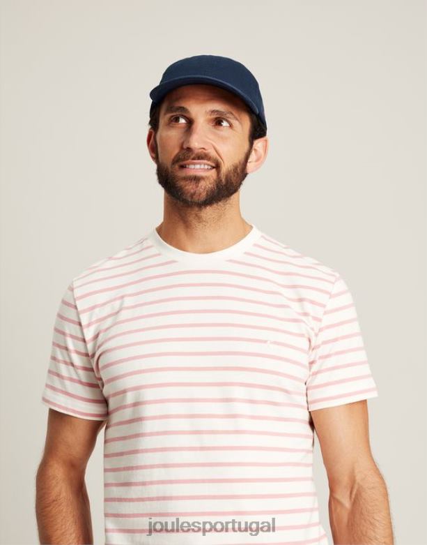 camiseta listrada de barco homens listra branca rosa Joules vestuário 2X26V208