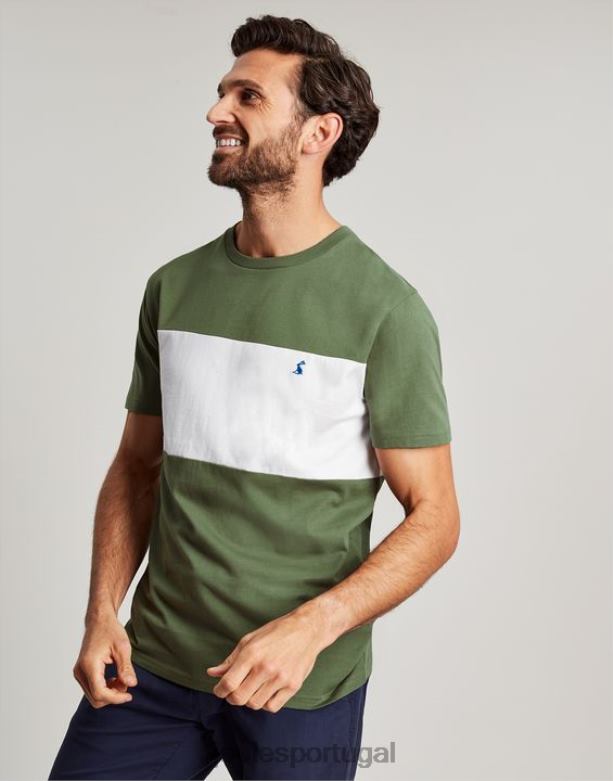 camiseta manga curta colorblock homens bloco de cor verde Joules vestuário 2X26V207