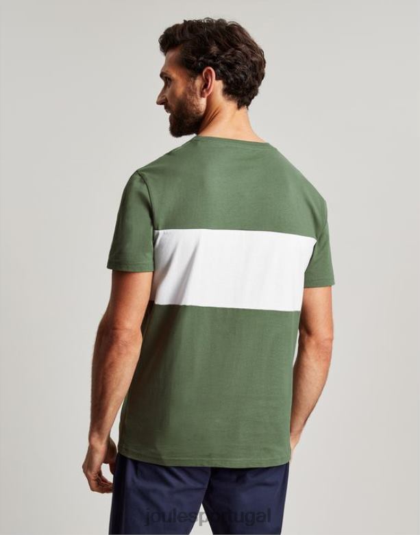 camiseta manga curta colorblock homens bloco de cor verde Joules vestuário 2X26V207
