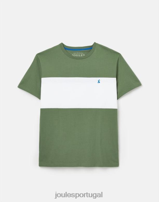 camiseta manga curta colorblock homens bloco de cor verde Joules vestuário 2X26V207