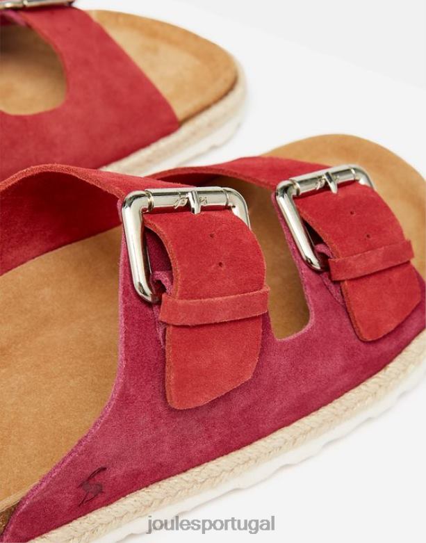 Lucinda camurça fivela sliders mulheres multi rosa Joules calçados 2X26V143