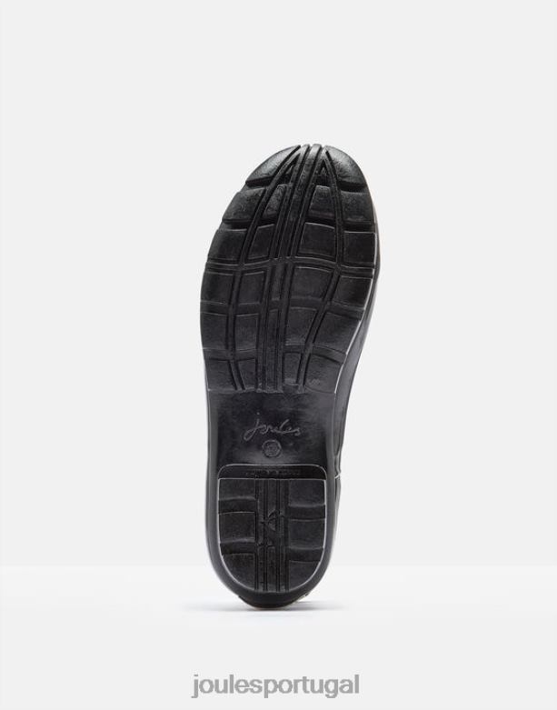 botas de chuva de altura curta wellibobs brilhantes mulheres verdadeiro Preto Joules calçados 2X26V150