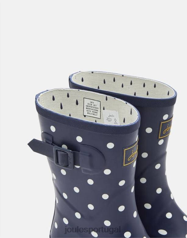 botas de chuva de altura média estampadas molly mulheres local da marinha francesa Joules calçados 2X26V145