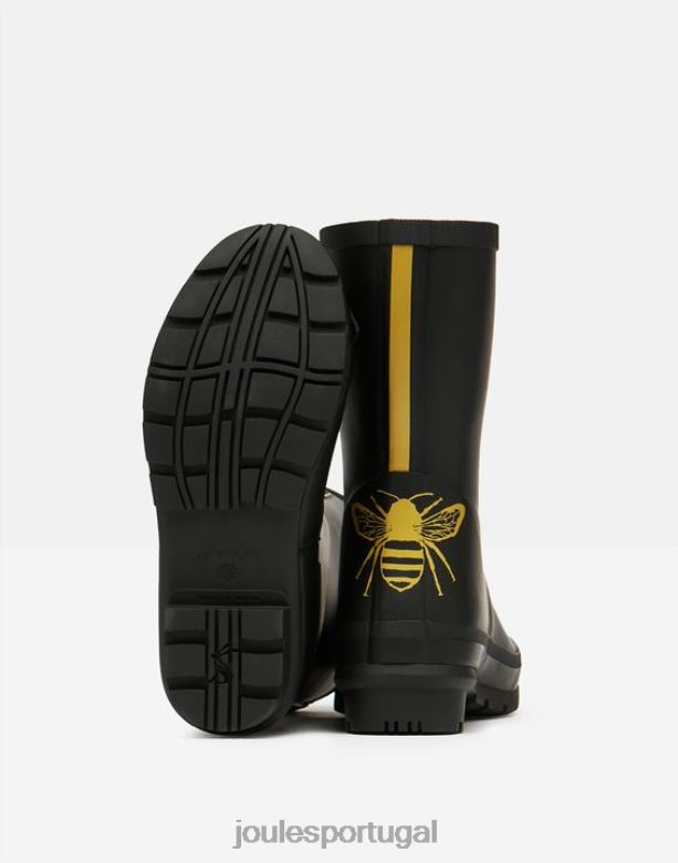 botas de chuva estampadas molly de altura média mulheres abelha gravada em ouro Joules calçados 2X26V149