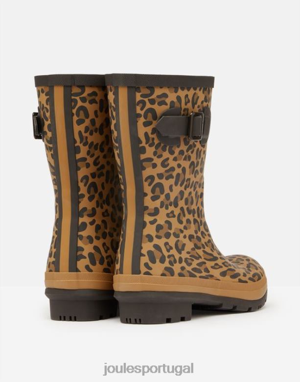 botas de chuva molly com estampa de leopardo de altura média mulheres leopardo bronzeado Joules calçados 2X26V148