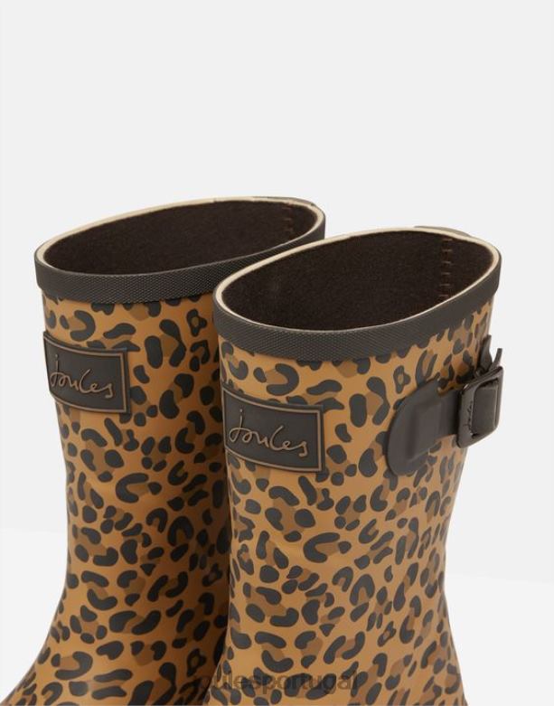botas de chuva molly com estampa de leopardo de altura média mulheres leopardo bronzeado Joules calçados 2X26V148