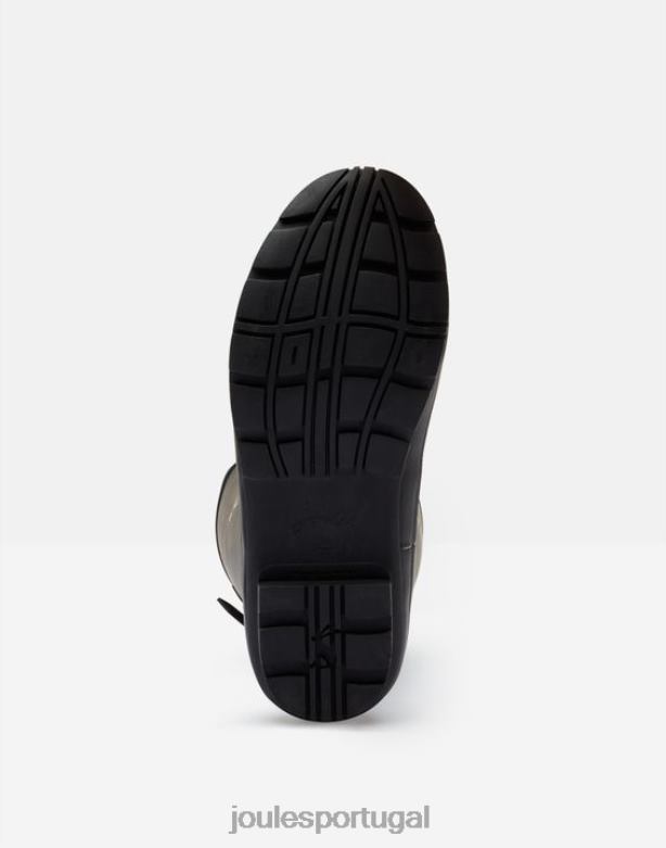 estampa de bota de chuva com reforço traseiro ajustável mulheres abelhas metálicas pretas Joules calçados 2X26V147