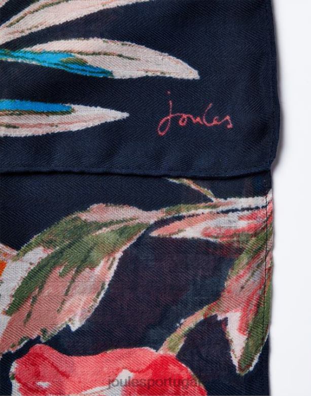 lenço leve estampado em retângulo tecido leve rio mulheres pico floral Joules acessórios 2X26V155