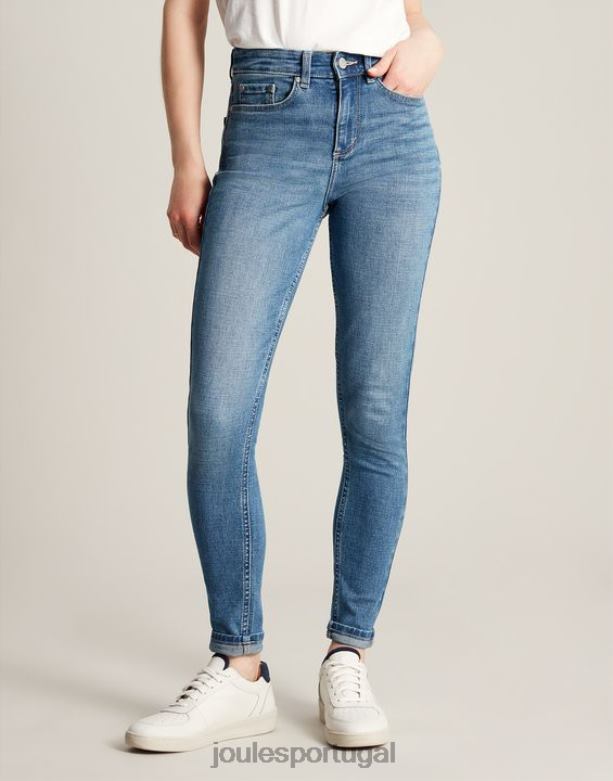 calça jeans skinny cintura alta monroe mulheres jeans claro Joules vestuário 2X26V1