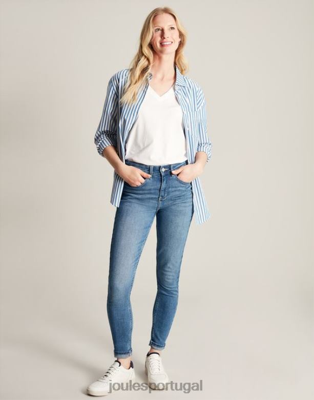 calça jeans skinny cintura alta monroe mulheres jeans claro Joules vestuário 2X26V1