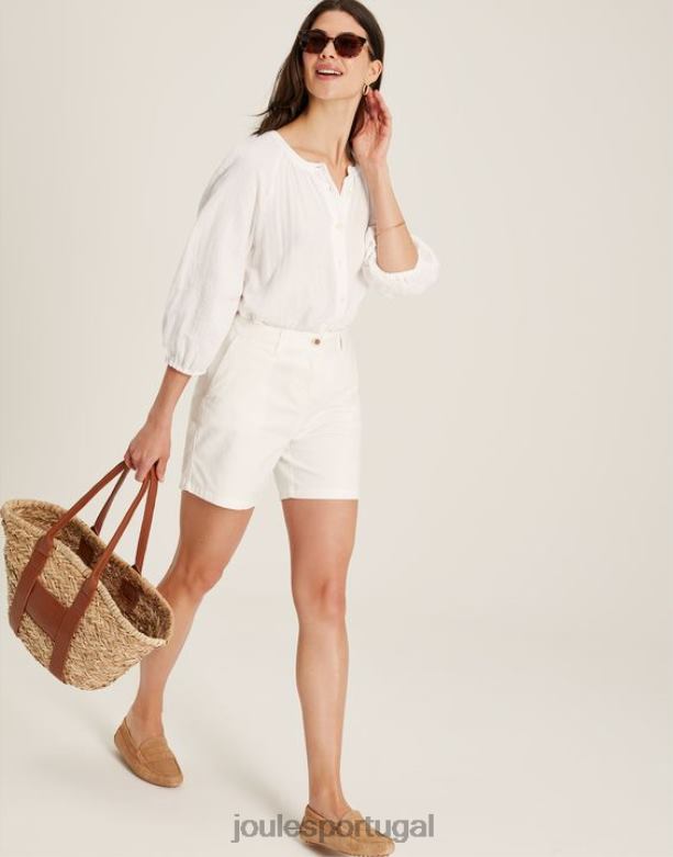 short chino cruise comprimento médio mulheres Branco brilhante Joules vestuário 2X26V49
