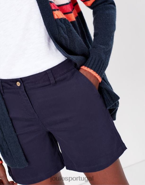 shorts chino de comprimento médio mulheres marinha francesa Joules vestuário 2X26V82