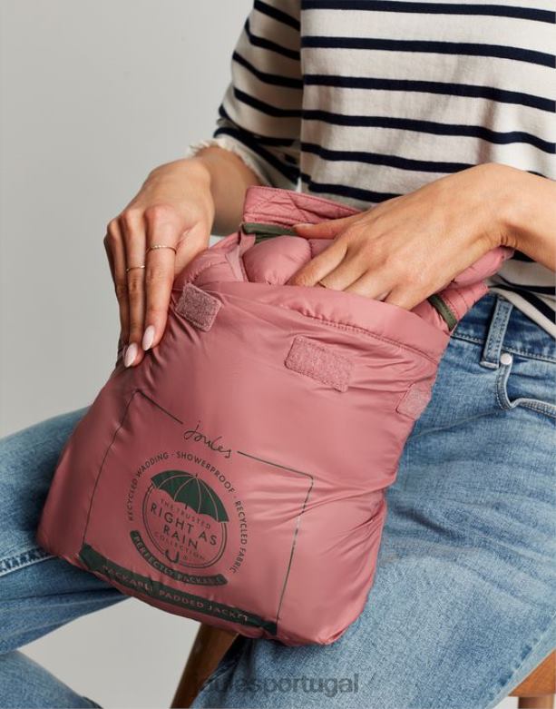 casaco acolchoado empacotável bowland mulheres rosa Joules vestuário 2X26V44