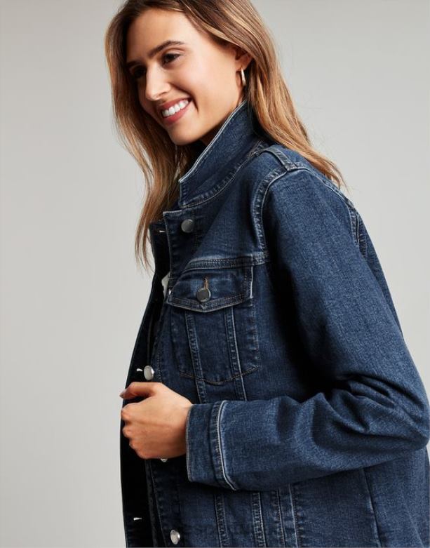 jaqueta jeans relaxada arkley mulheres índigo Joules vestuário 2X26V57