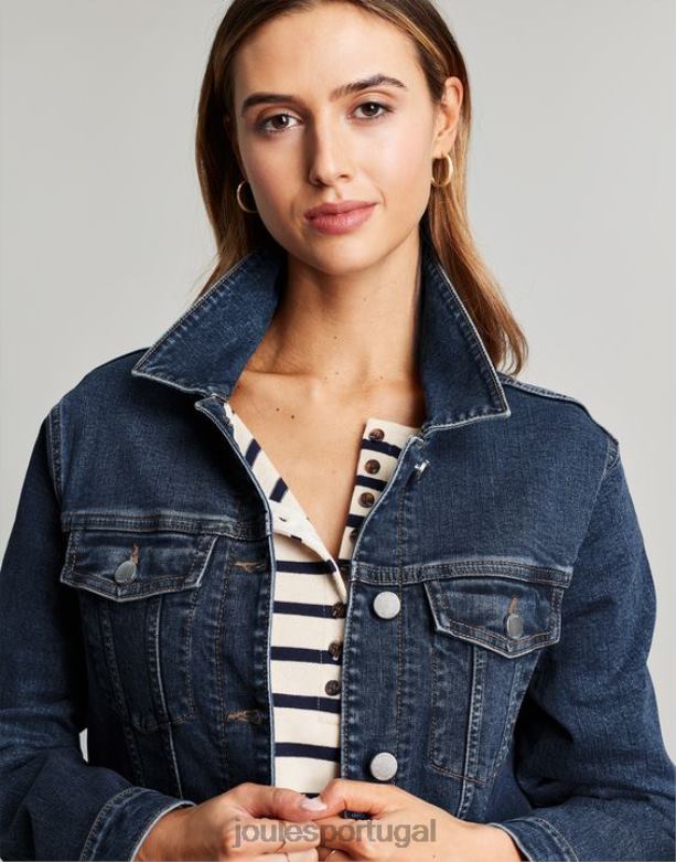 jaqueta jeans relaxada arkley mulheres índigo Joules vestuário 2X26V57