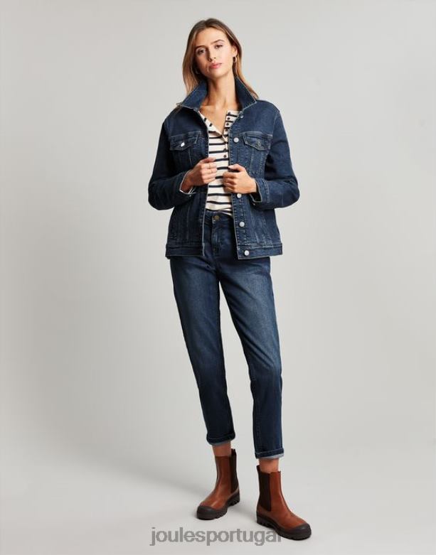 jaqueta jeans relaxada arkley mulheres índigo Joules vestuário 2X26V57