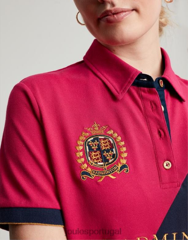 camisa pólo embelezada de badminton mulheres framboesa profunda Joules vestuário 2X26V107