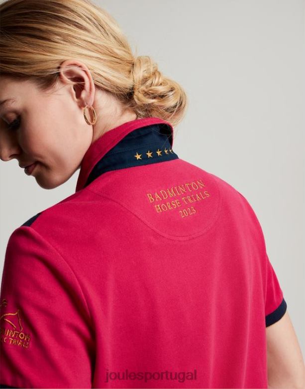 camisa pólo embelezada de badminton mulheres framboesa profunda Joules vestuário 2X26V107