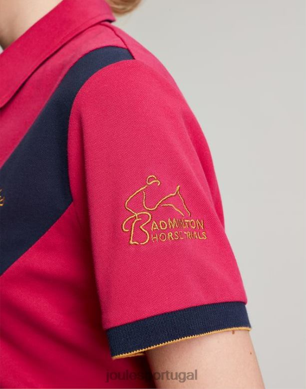 camisa pólo embelezada de badminton mulheres framboesa profunda Joules vestuário 2X26V107