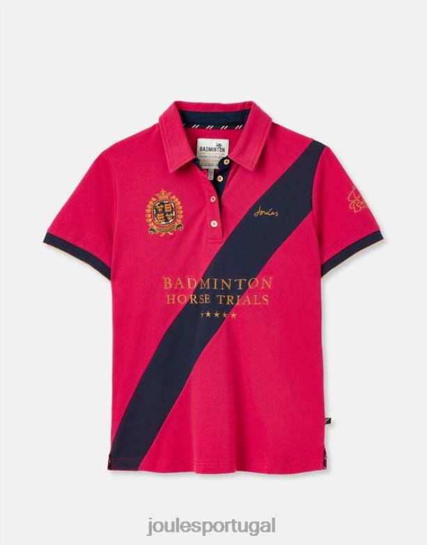 camisa pólo embelezada de badminton mulheres framboesa profunda Joules vestuário 2X26V107