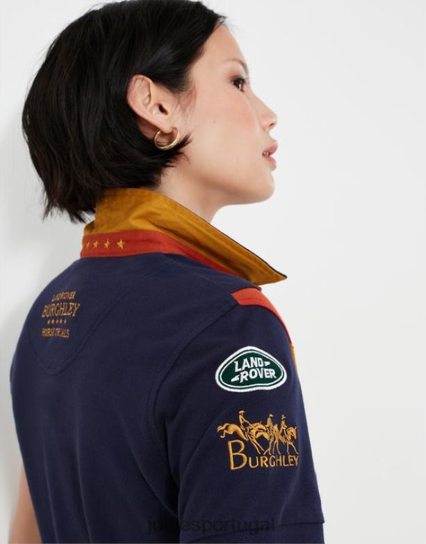 camisa polo burgley 2022 mulheres marinha francesa Joules vestuário 2X26V135