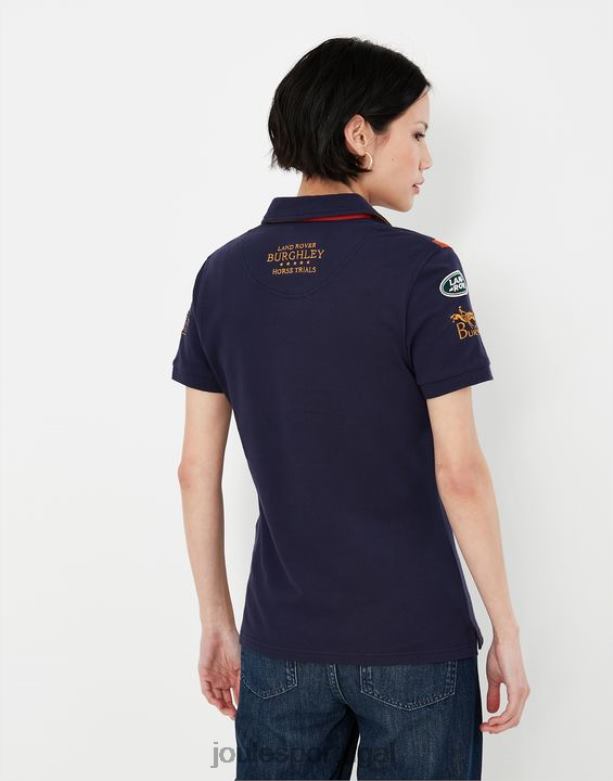 camisa polo burgley 2022 mulheres marinha francesa Joules vestuário 2X26V135