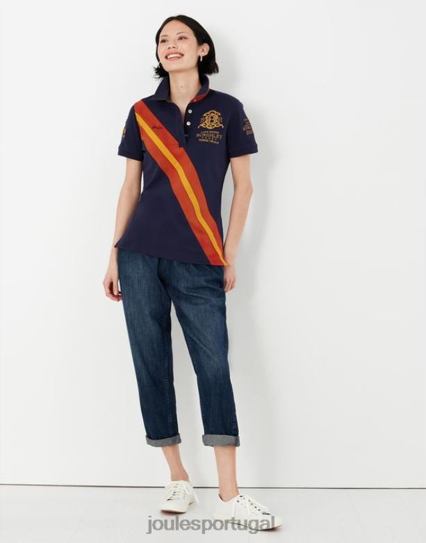 camisa polo burgley 2022 mulheres marinha francesa Joules vestuário 2X26V135