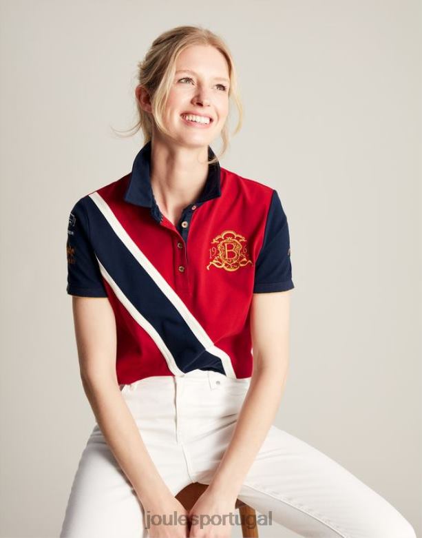 camisa polo burgley mulheres vermelho escuro Joules vestuário 2X26V120