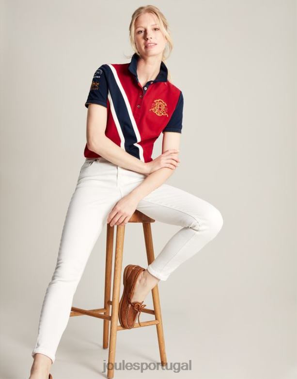 camisa polo burgley mulheres vermelho escuro Joules vestuário 2X26V120