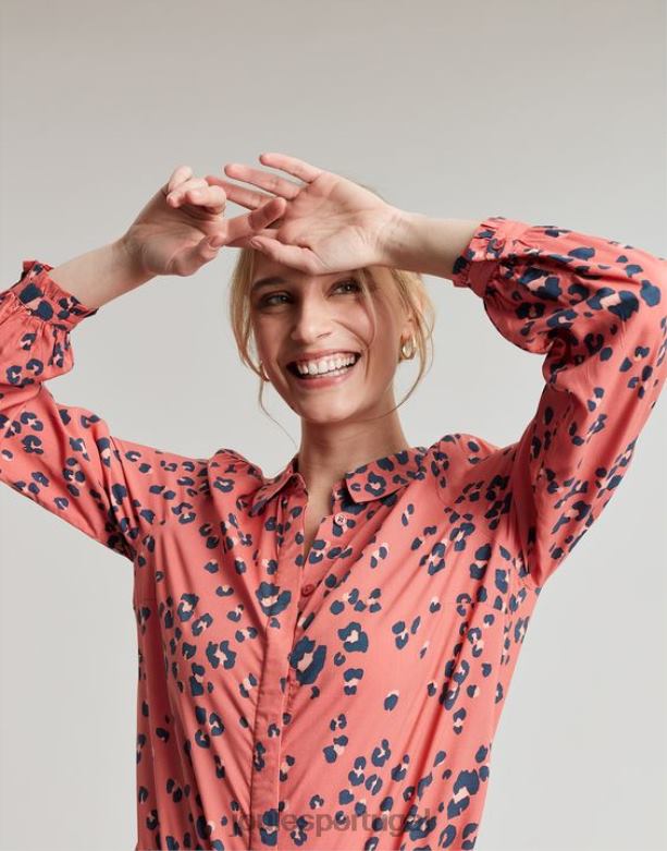 camisa de carcela escondida kalina mulheres leopardo vermelho Joules vestuário 2X26V59
