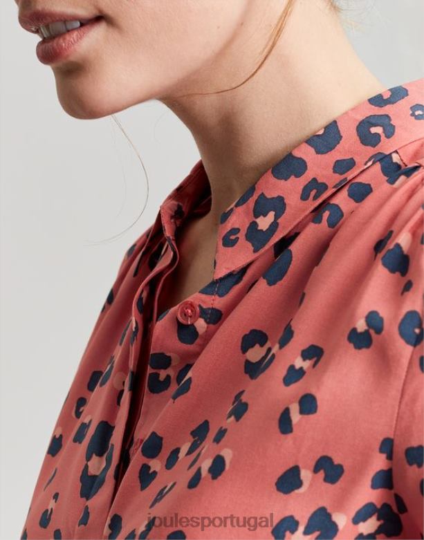 camisa de carcela escondida kalina mulheres leopardo vermelho Joules vestuário 2X26V59