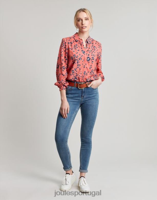 camisa de carcela escondida kalina mulheres leopardo vermelho Joules vestuário 2X26V59