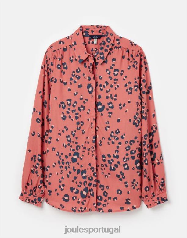 camisa de carcela escondida kalina mulheres leopardo vermelho Joules vestuário 2X26V59