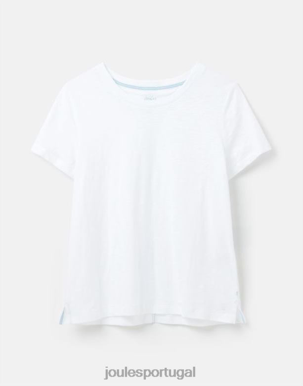 camiseta carley sólida clássica mulheres Branco brilhante Joules vestuário 2X26V103