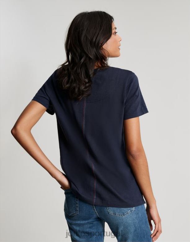 camiseta carley sólida clássica mulheres marinha francesa Joules vestuário 2X26V76