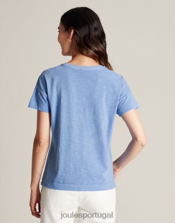 camiseta macey manga curta mulheres azul Joules vestuário 2X26V81