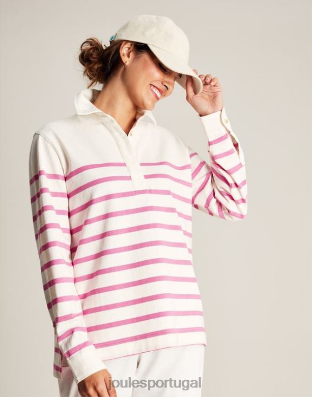 camisa ottilie deck mulheres faixa rosa Joules vestuário 2X26V31