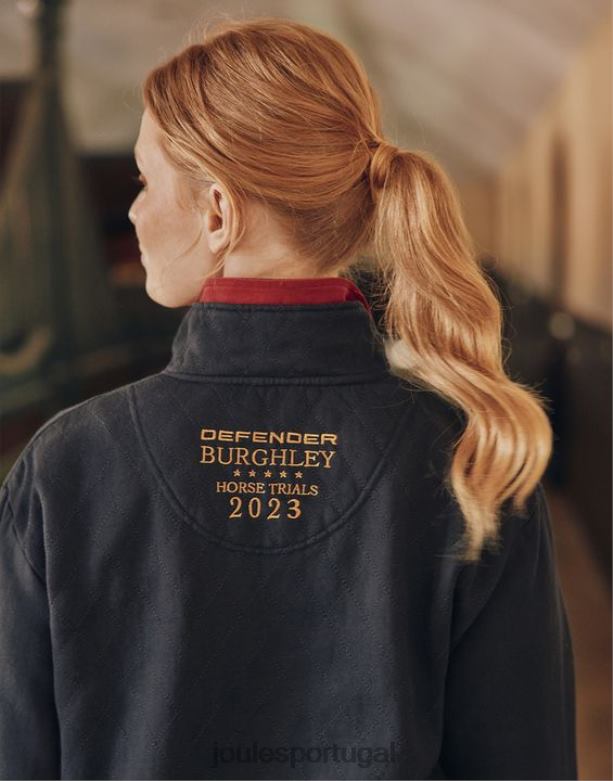 moletom acolchoado com zíper 1/4 Burghley mulheres marinha francesa Joules vestuário 2X26V112