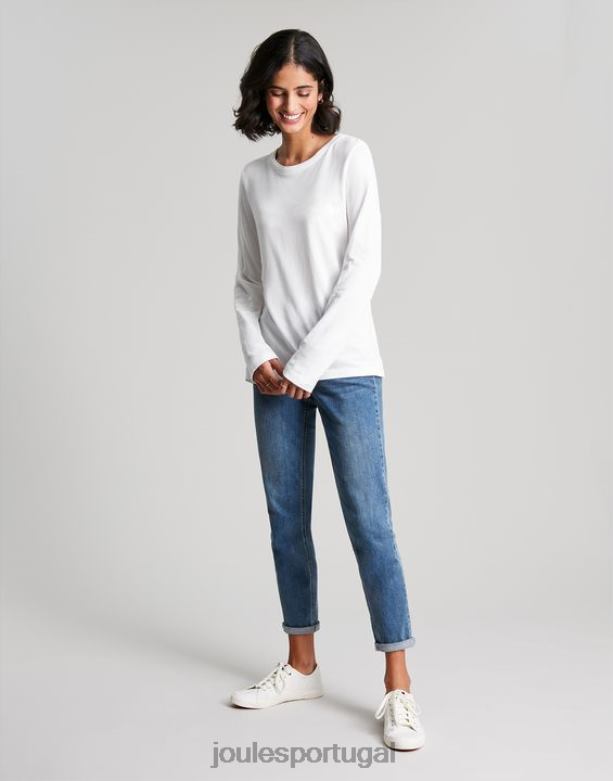 blusa manga longa holly mulheres branco Joules vestuário 2X26V62
