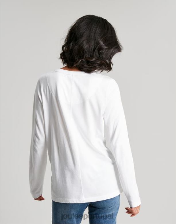 blusa manga longa holly mulheres branco Joules vestuário 2X26V62