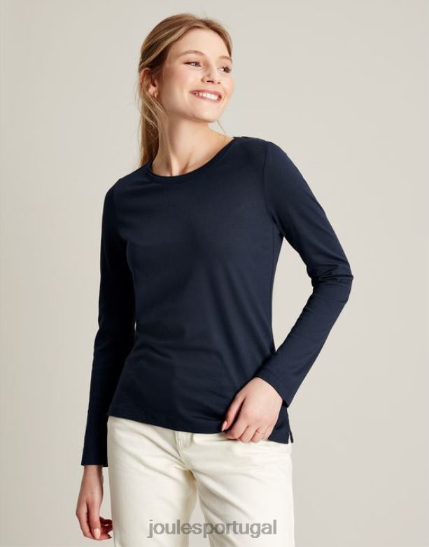 blusa manga longa holly mulheres marinha francesa Joules vestuário 2X26V36