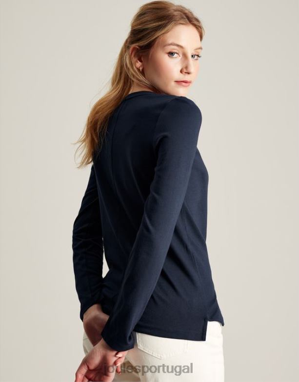 blusa manga longa holly mulheres marinha francesa Joules vestuário 2X26V36