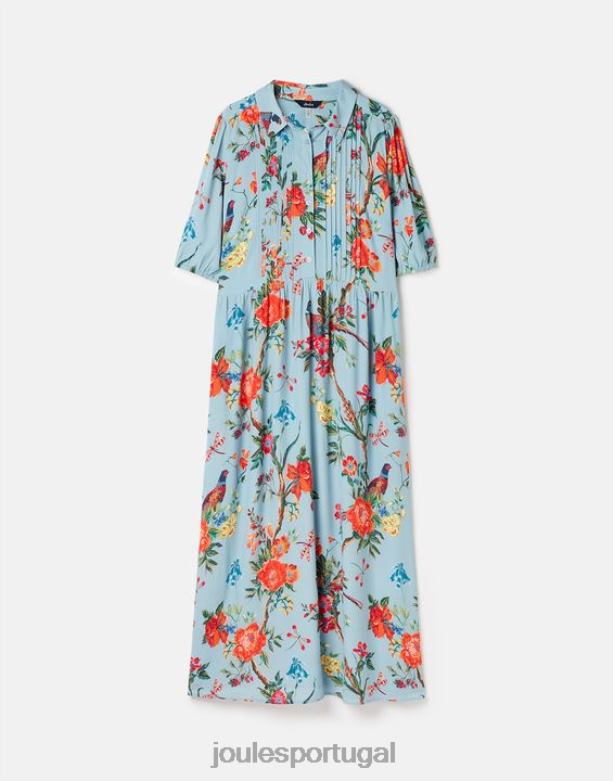 vestido camisa âmbar mulheres floral azul Joules vestuário 2X26V12