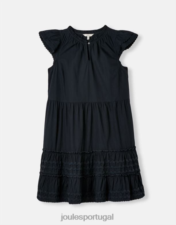 vestido curto com babados Grace mulheres marinha marinha Joules vestuário 2X26V29